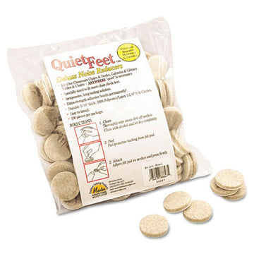 Master Caster® Quiet Feet Deluxe Noise Reducers, 1.25" Dia, Circular, Beige, 100-pack freeshipping - TVN Wholesale